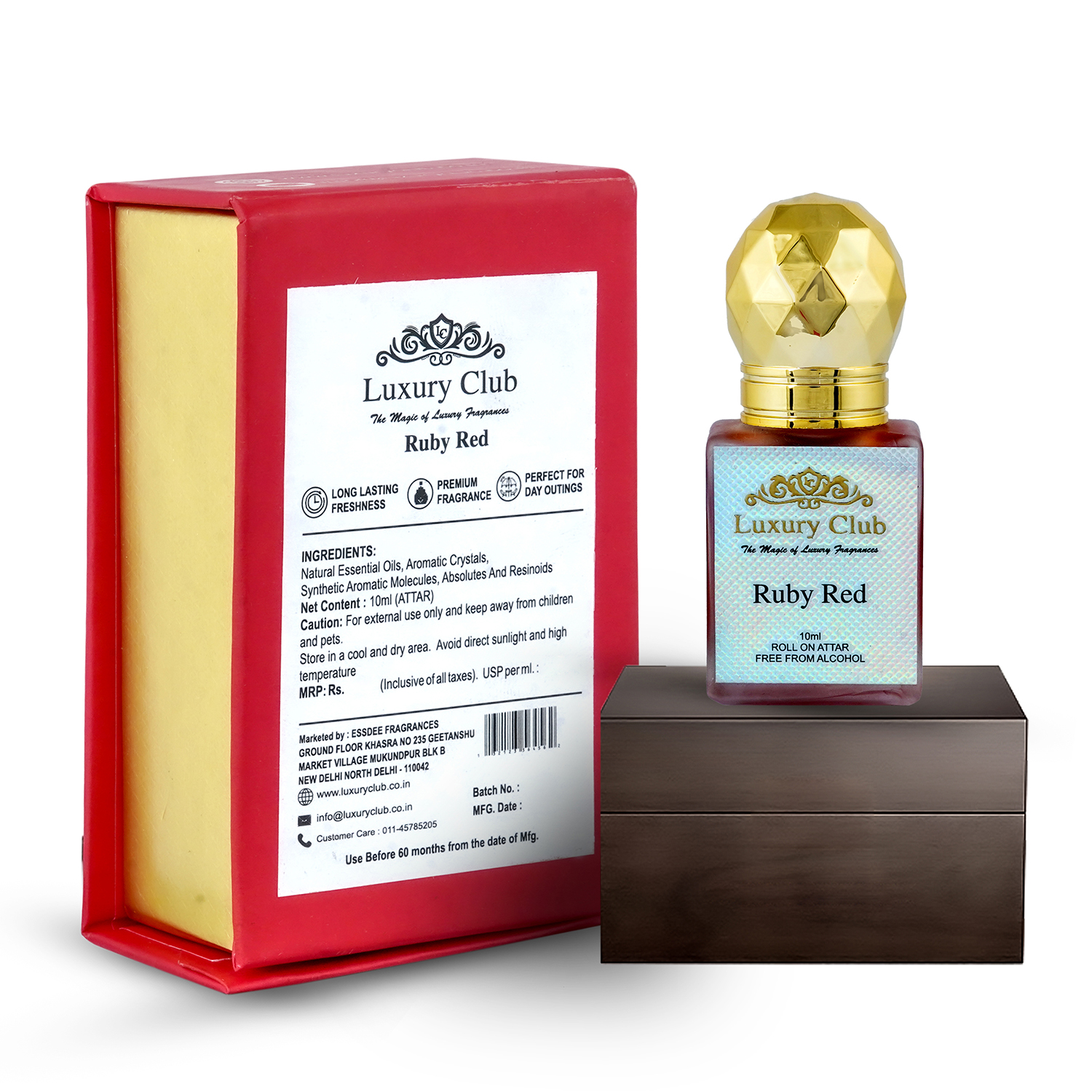 2 Pcs Rudy Red Attar & Perfume Gift Set