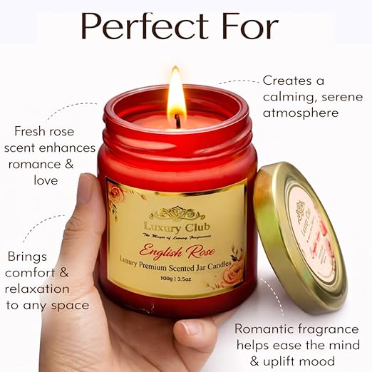 English Rose Premium Scented Jar Candle